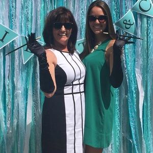 Emerald green bag dress, Nordstrom